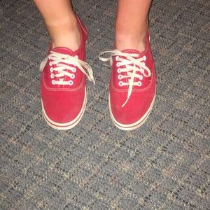 Red Vans.